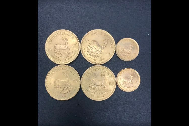 クルーガーランド金貨 1oz 4枚,1/4oz 2枚