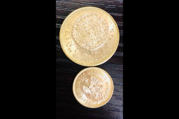 アステカ 20ペソ金貨，メキシコ 5ペソ金貨