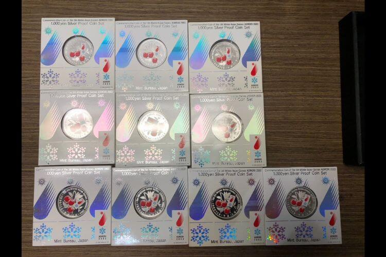 第五回アジア冬季競技大会記念 千円銀貨 10枚